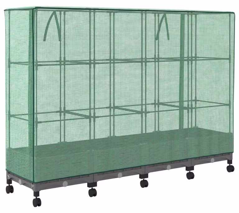 Vaso da fiori da giardino con copertura, ideale per serre e orti, confezione da 4 pezzi, colore grigio chiaro