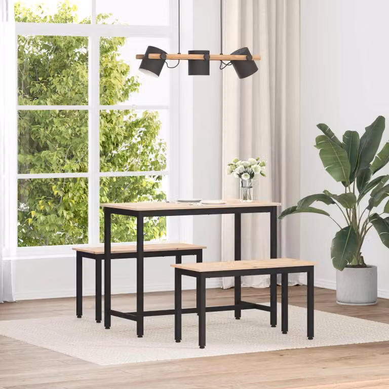 Panchina moderna vidaXL in pino massello naturale per giardino e interno L: 80 cm, P: 35 cm, H: 45 cm