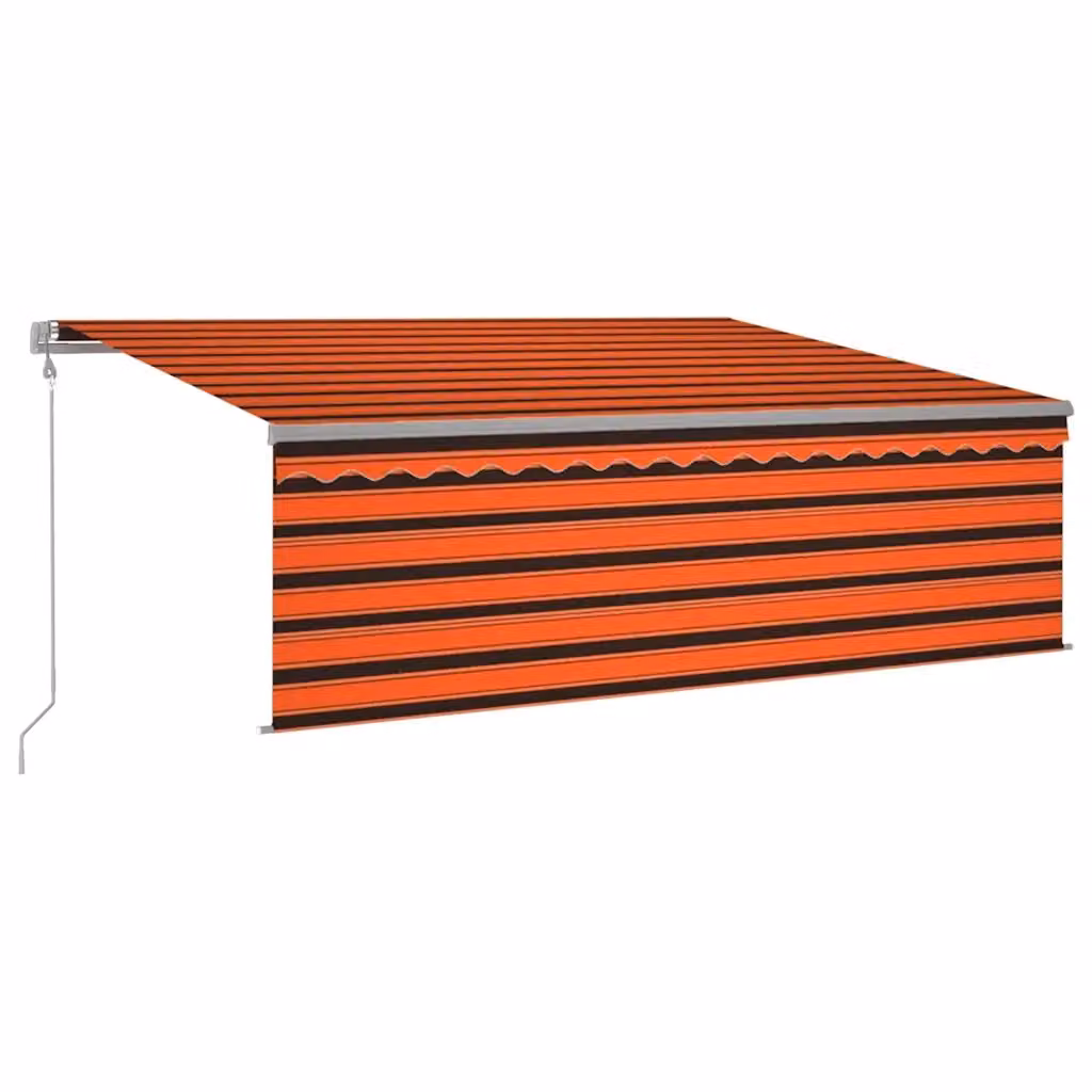 Tenda da sole automatica vidaXL con LED, sensore vento e telecomando, arancione, marrone e antracite, L: 450 cm, P: 300 cm – 2