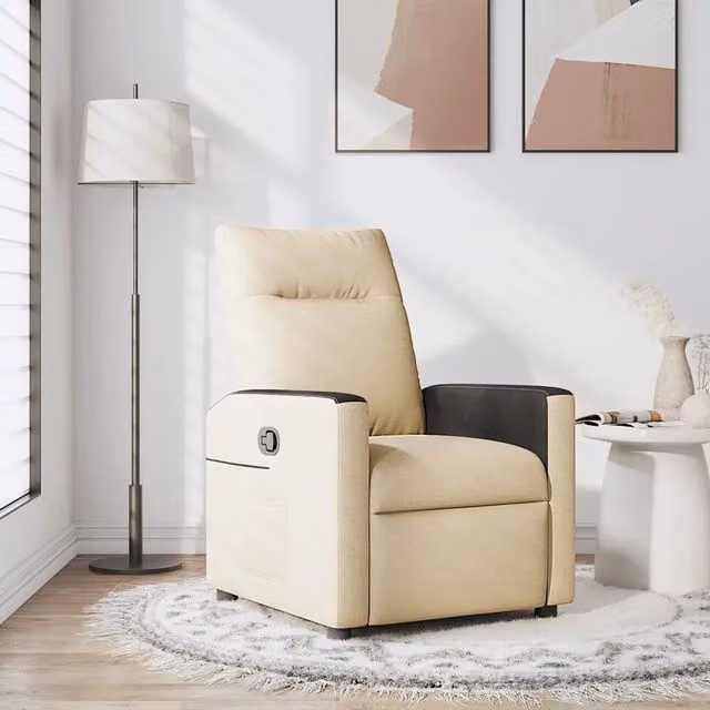 Poltrona Reclinabile in Tessuto Crema 4104829