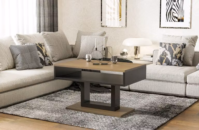 Endo-Möbel tavolino da salotto Tilo 110x60x58 cm con ripiano (rovere naturale)