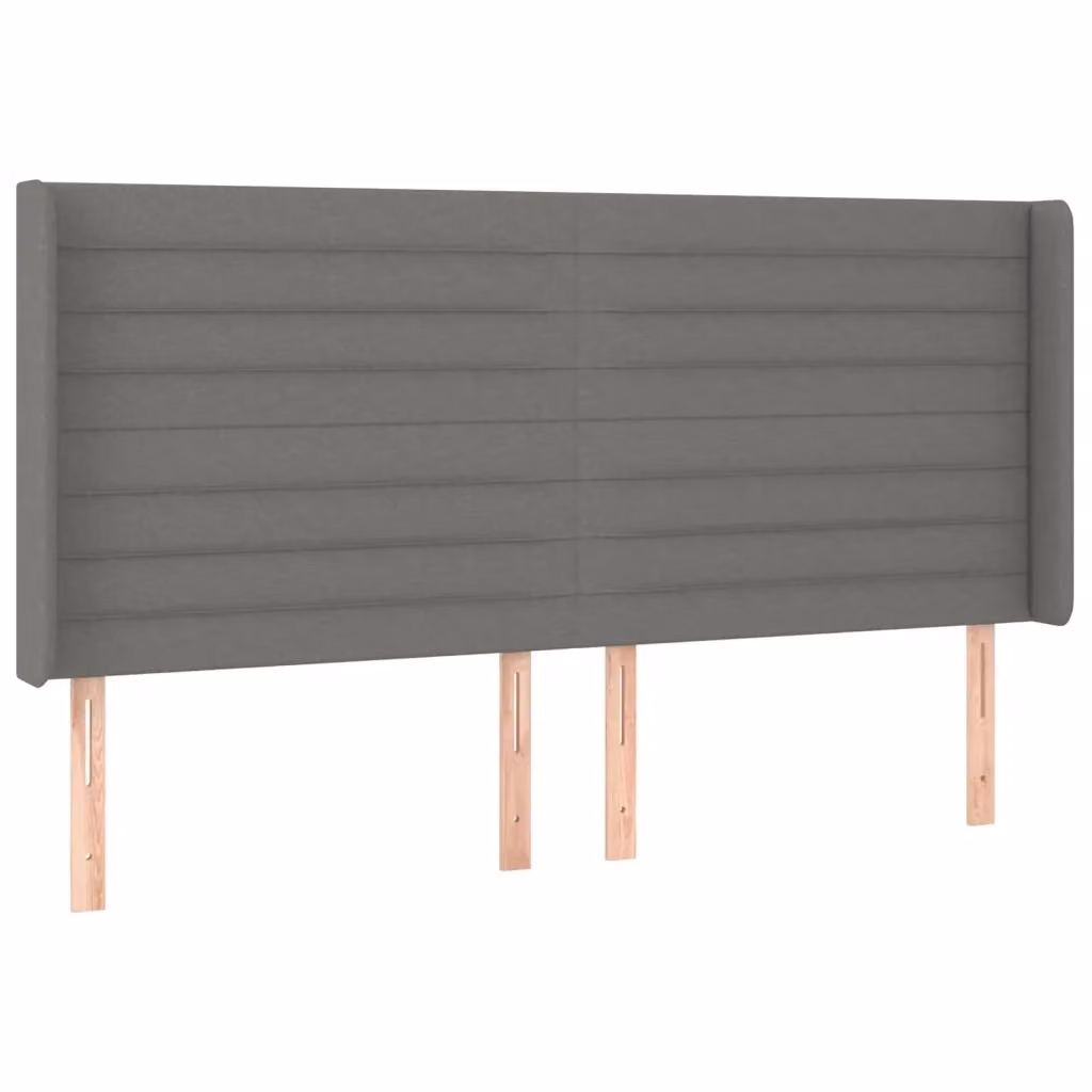 Testiera ad orecchio vidaXL in tessuto grigio con struttura in legno L: 183 cm, P: 16 cm, H: 118/128 cm – 2