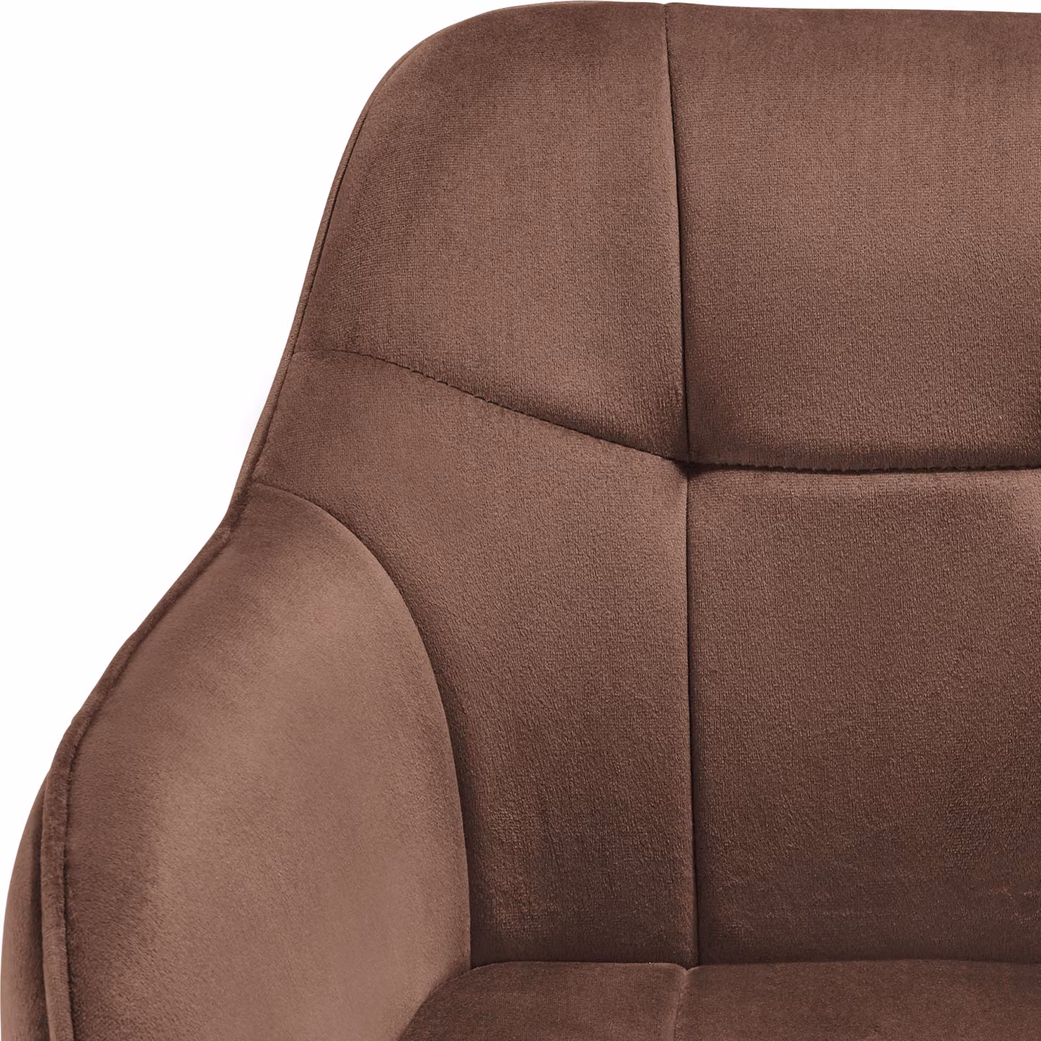 Sedia Marilyn Tectake in velluto trapuntato marrone e nero per soggiorno e cucina – 1