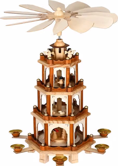 Piramide di Natale da tavolo Spielwerk® in legno marrone, Altezza: 60 cm – 1