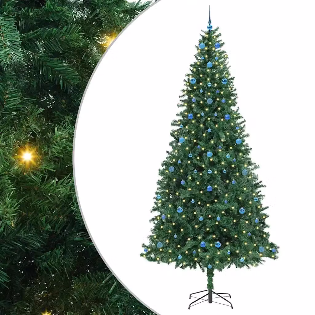 Albero di Natale artificiale moderno vidaXL verde con 300 LED luce bianca calda, Altezza: 300 cm – 2