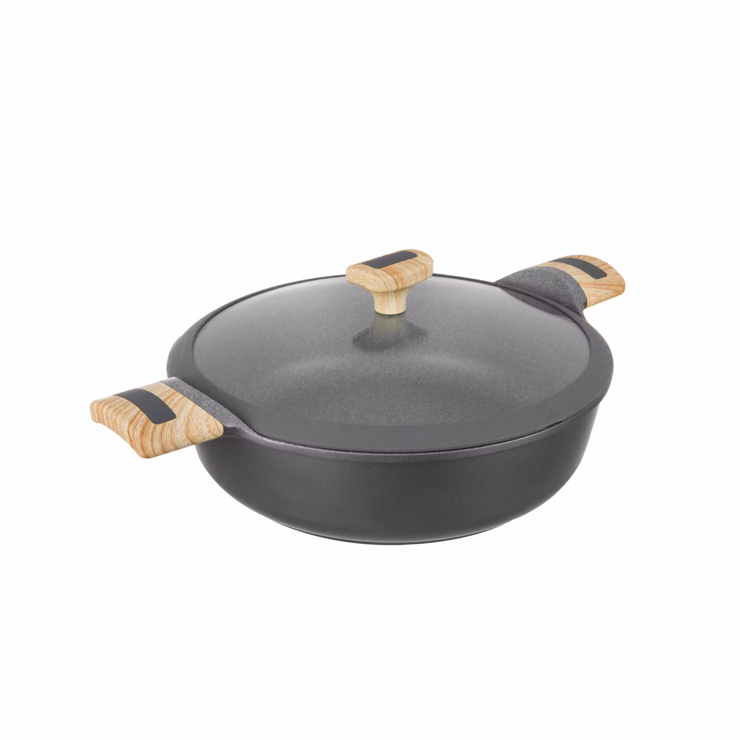 Casseruola Kasanova Evolution con coperchio in vetro, antiaderente, grigia, Diametro: 28 cm – 2