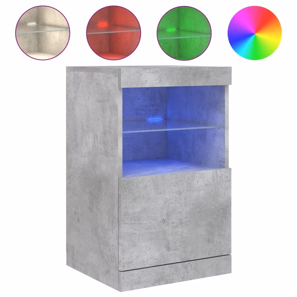 Credenza con Luci LED Grigio Cemento 41x37x67 cm