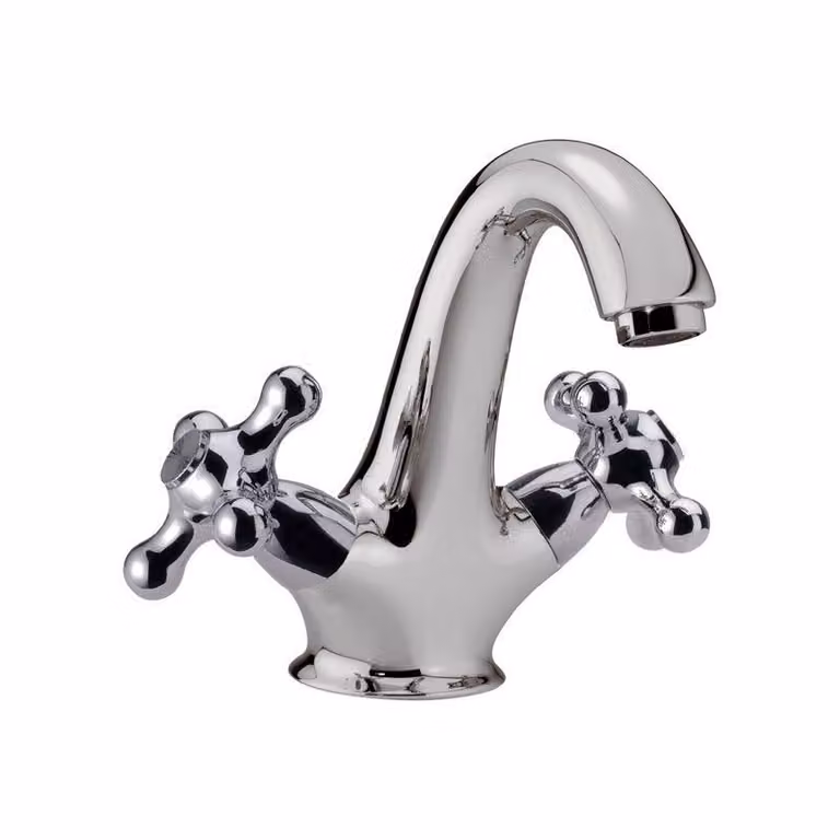 Miscelatore monoforo a due maniglie per lavabo REVIVAL, versione alta cromata