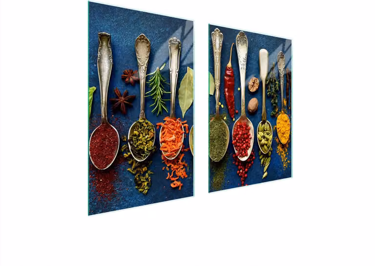 Piastra di protezione in vetro per cucina 65x52 Spezie