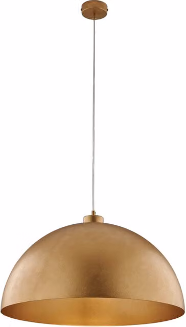 Lampada a sospensione industriale Marcus di BELIGHT in metallo laccato oro, diametro 50 cm – 1