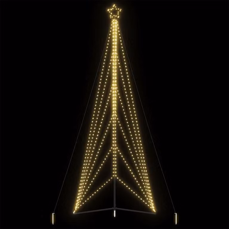 Albero di Natale a LED vidaXL con 861 luci bianco caldo e decorazione a stella, Altezza: 480 cm