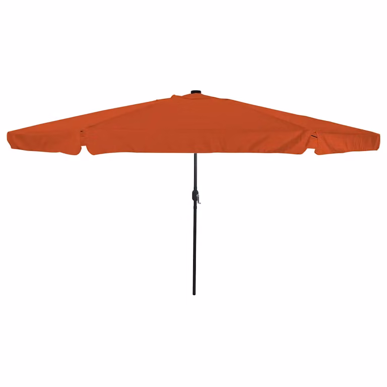 Ombrello da giardino rotondo vidaXL in poliestere e acciaio, colore terracotta, L: 395 cm, P: 395 cm, H: 245 cm