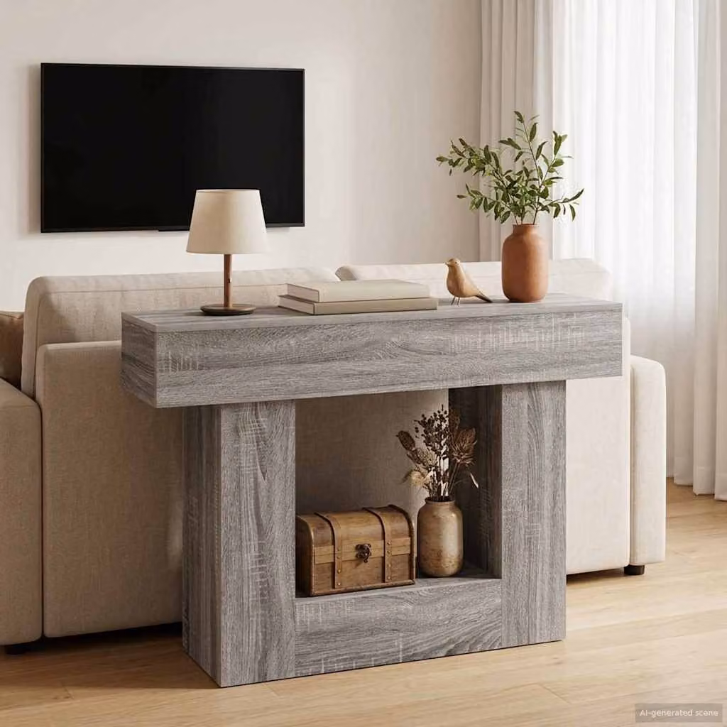 Mobile portaoggetti moderno vidaXL in stile Sonoma grigio, L 101 x P 30 x H 74 cm