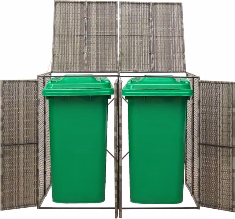 Copribidone Doppio Grigio 140x80x117 cm in Polyrattan