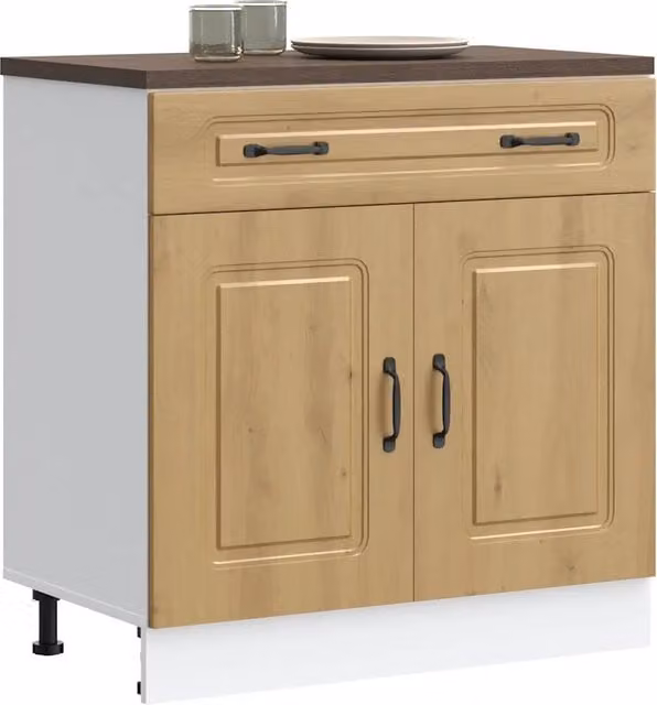 Base da cucina vidaXL marrone in legno con ante a battente