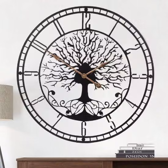 Orologio da Parete Grande con Cifre Orologio da Muro in Metallo Nero Decorazione per la Stanza con Cifre Orologio da Muro con Cifre 24 Pollici