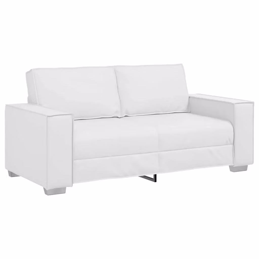 Divano a due posti moderno vidaXL in pelle sintetica bianco L: 180 cm, H: 78 cm, P: 84 cm – 2