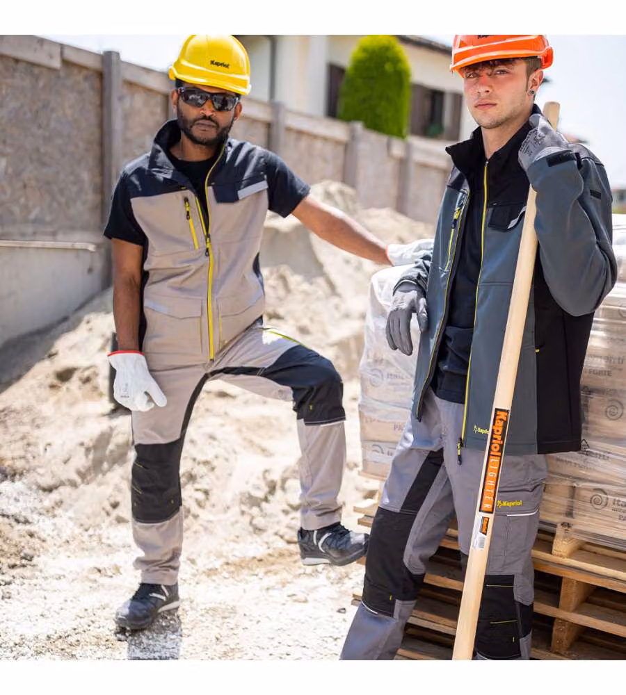 Kavir Pantalone da lavoro verde e nero S