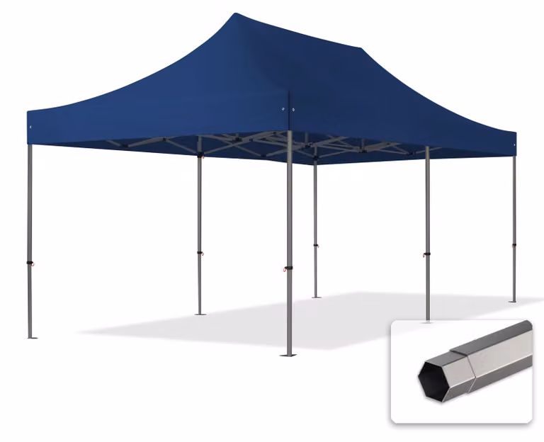 TOOLPORT 3x6m gazebo pieghevole, PREMIUM acciaio, blu scuro