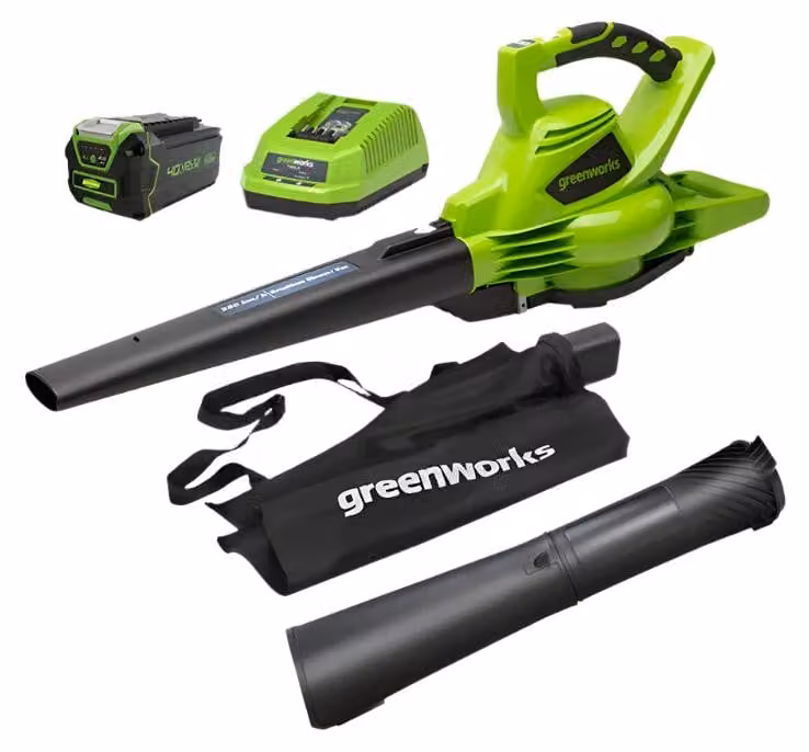 Soffiatore e aspirafoglie – Batteria da 40 Volt – Motore brushless – Soffiatore/aspirafoglie 2-in-1 per il giardino