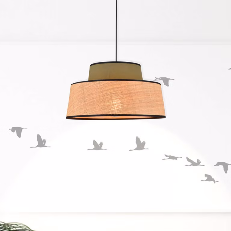 COREP Lampada a sospensione Mallorca, dimmerabile, Verde, Soggiorno / Sala da pranzo, Tessuto / Stoffa / Seta, Lampada a sospensione
