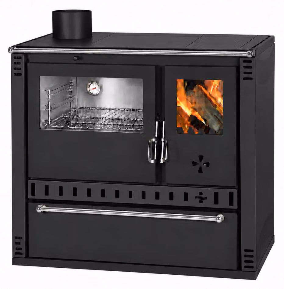 Cucina a legna PRITY GTD FI S DR 10,9 kW, Nero, forno sinistro