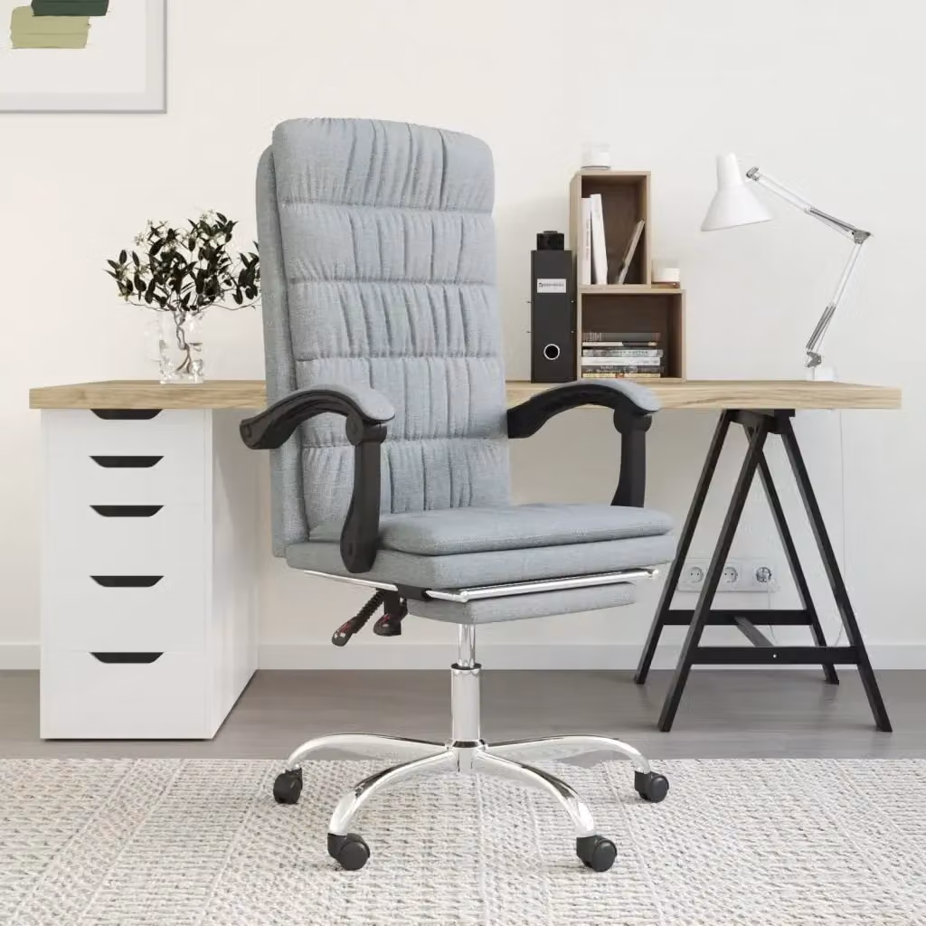 Sedia da ufficio girevole Design In in tessuto grigio con poggiatesta e braccioli per home office – 2