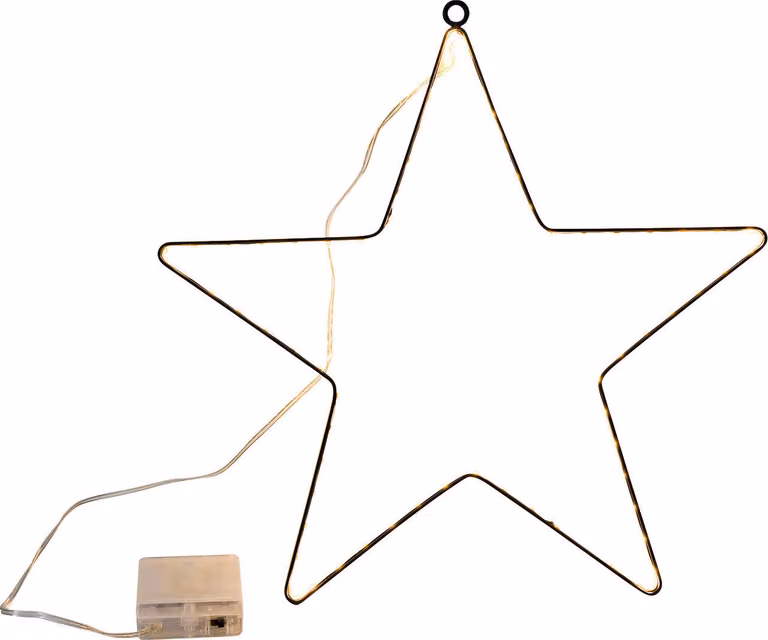 Stella sospesa illuminata da 40 LED - 40 cm con timer - per interni