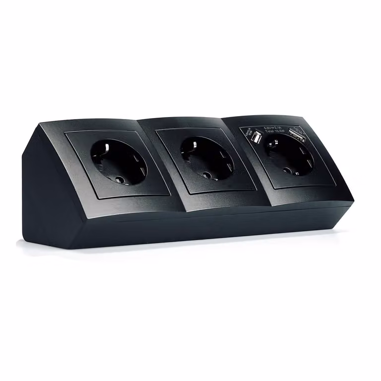 MC POWER "Flair" blocco prese multiple 3 prese + 2x USB