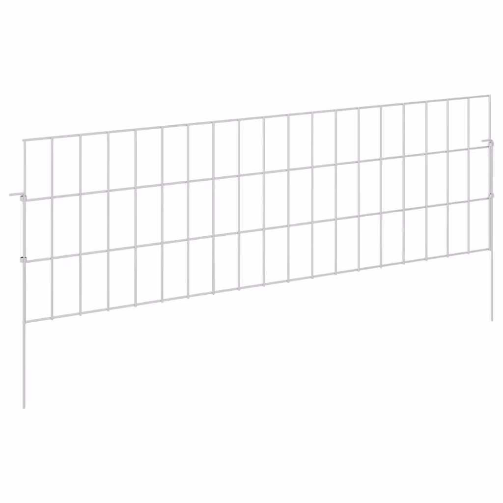 Recinzione da giardino con picchetti vidaXL in acciaio galvanizzato argento, 48 pezzi, H: 95 cm, L: 30 cm – 2