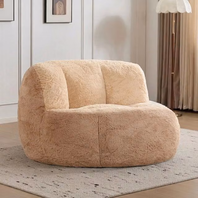 Divano grande Minimal in velluto beige e marrone tortora con struttura imbottita morbida