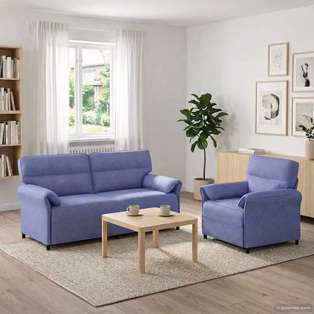 Set di divani 2 pz Blu jeans Tessuto 3424870
