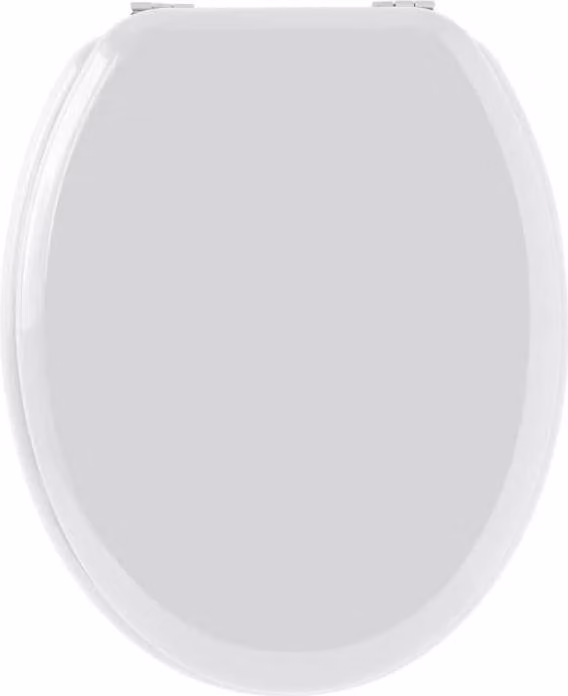 Sedile WC, Gelco Sweet, bianco, legno sagomato, cerniere metalliche cromate, superficie lucida