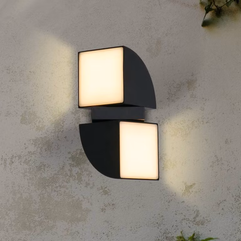 Searchlight Applique da esterni a LED Dakota, Nero, Alluminio, Moderno, Applique LED da esterni