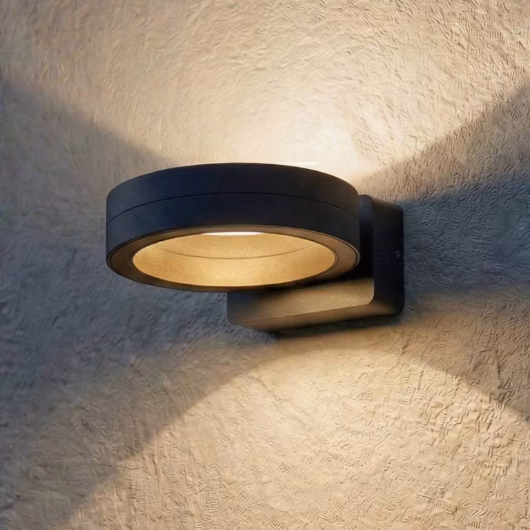 Applique da esterni a LED Selviro Lindby, Nero, Alluminio, Moderno, Applique LED da esterni