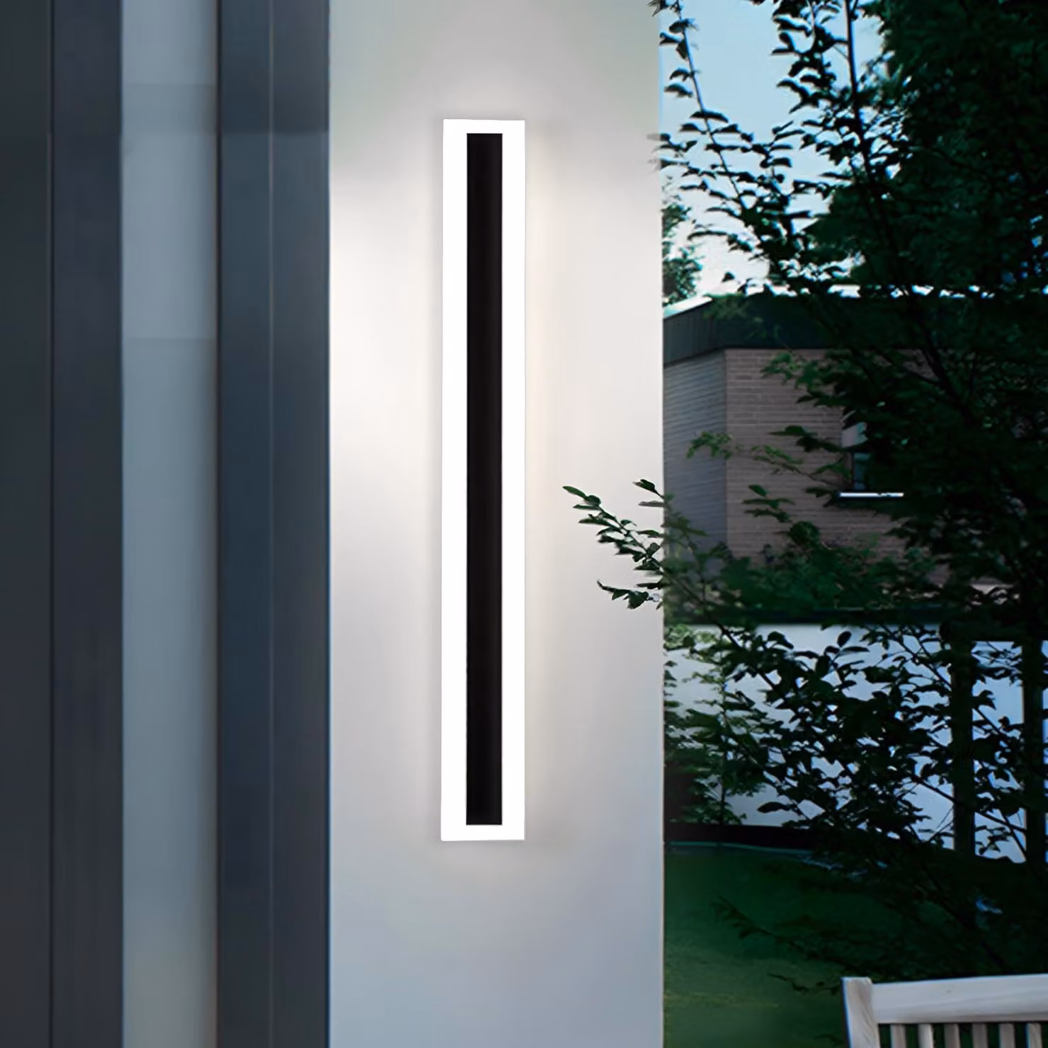 Lampada a LED da parete, 80 cm, 16W, grado di protezione IP65, luce bianca fredda 6000K, colore nero