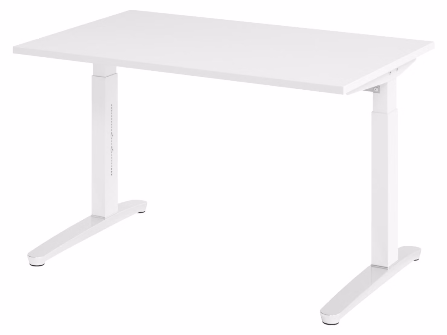Scrivania bümö serie XB - Decorazione: bianco, dimensioni: 120 x 80 cm, struttura: bianco/alluminio lucido