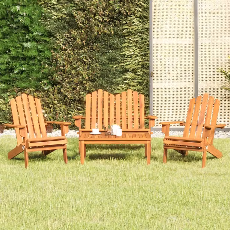 Set Salotto da Giardino Adirondack vidaXL in Legno di Acacia Marrone, 4 Pezzi