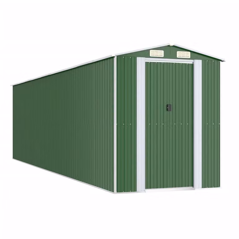 Capanno da Giardino Verde 192x772x223 cm Acciaio Zincato