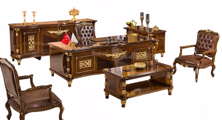 Luxus Möbel Arbeitszimmer Büroeinrichtung Office Büro Set Klassisch 6tlg.
