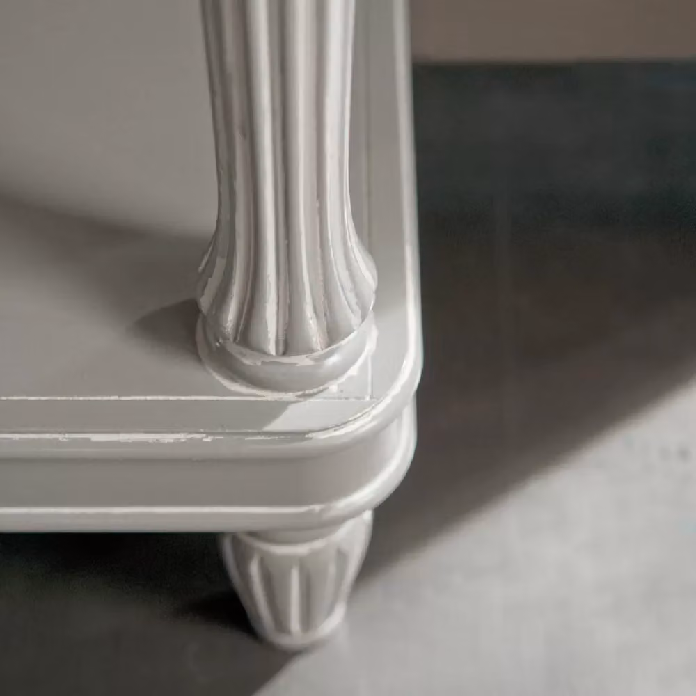 Consolle shabby chic in legno bianco con 2 cassetti Mobili 2G L/P/H: 120 x 40 x 98 cm – 3
