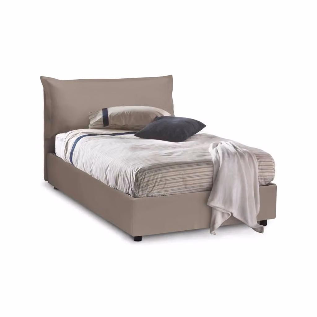 Letto Aconito Talamo Italia con Materasso Incluso, Grigio Tortora, L/P/H: 120 x 200 cm – 2