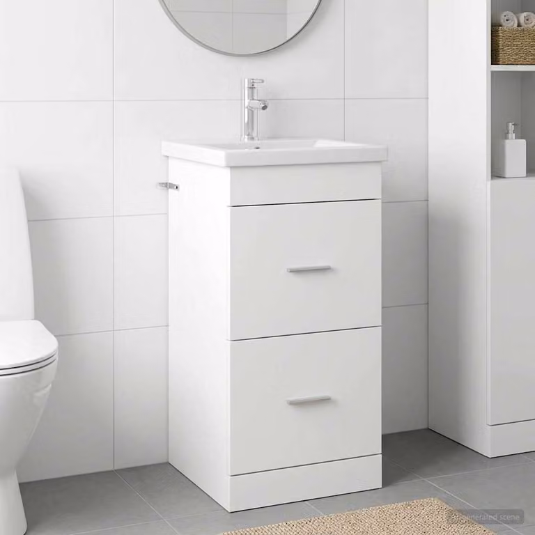 Mobile da bagno con lavabo moderno vidaXL Bianco L 42 cm, P 40 cm, H 84,5 cm