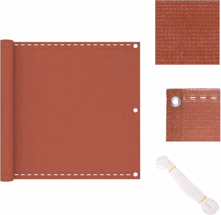 vidaXL Schermo privacy per balcone rosso terracotta 90x500 cm HDPE - Ombrelloni e tende da sole