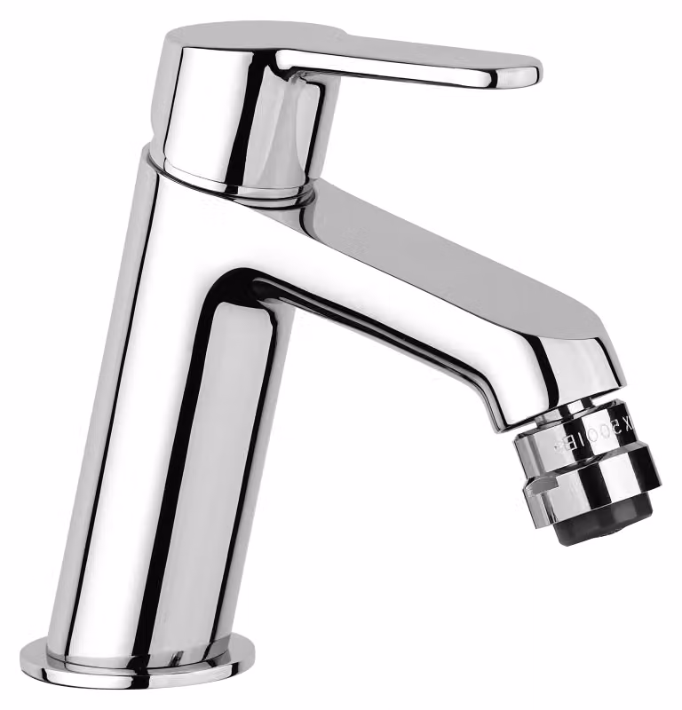 Rubinetto per bidet, monocomando, cromato, con tappo a scatto in verniciatura, attacco da 1 1/4 pollici