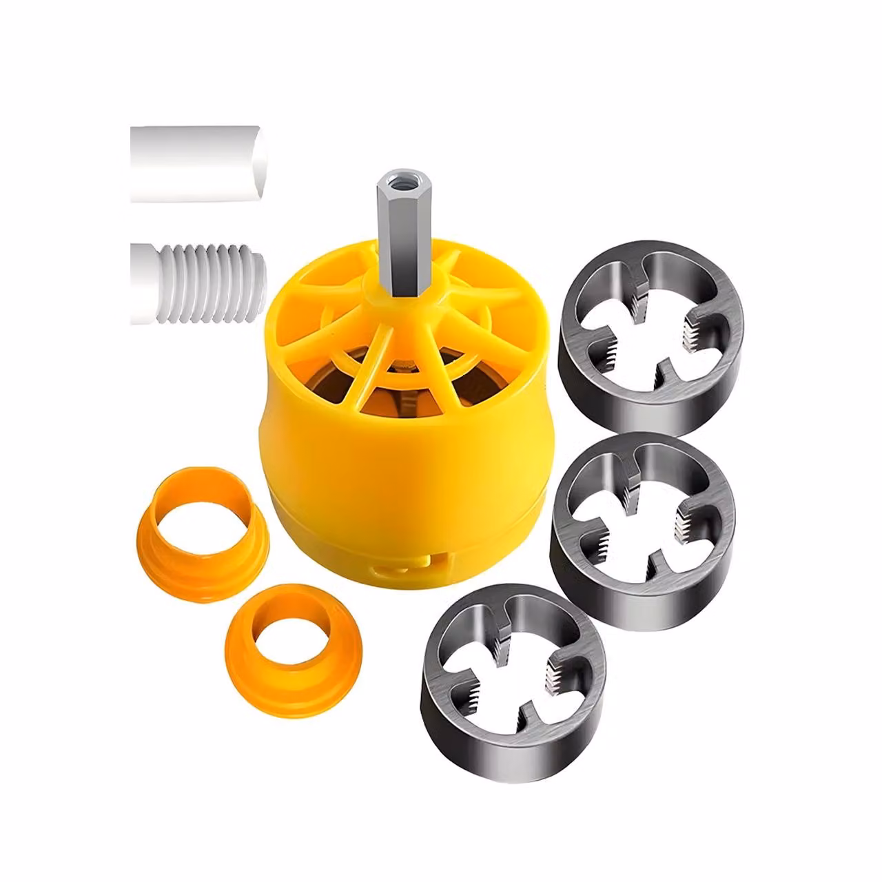 Maschiatore per tubi in plastica per trapano, set da 20, 25 e 32 mm, utensile per filettare tubi in PVC, inserto filettatore in acciaio per idraulici - JamDrill
