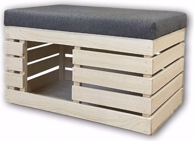 Casetta per gatti Box in legno con panca in velluto Rifugio per gatti Grotta per gatti 70x40x50 cm 10135