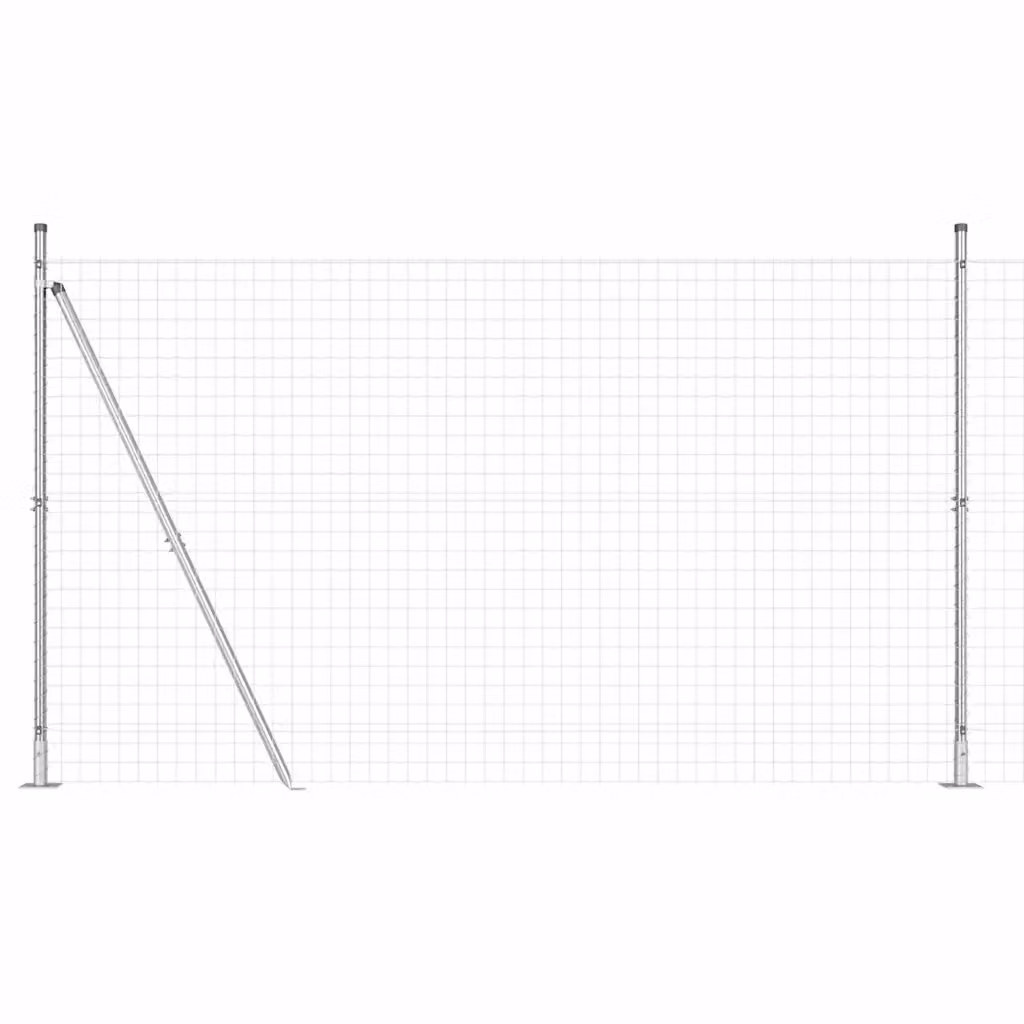 Recinzione Euro vidaXL in acciaio galvanizzato e calcestruzzo, Argento, L: 10 m, H: 1,4 m – 2