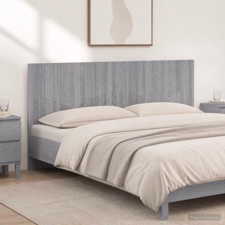 Testiera da muro vidaXL HOORN in legno ingegnerizzato grigio con ripiano integrato