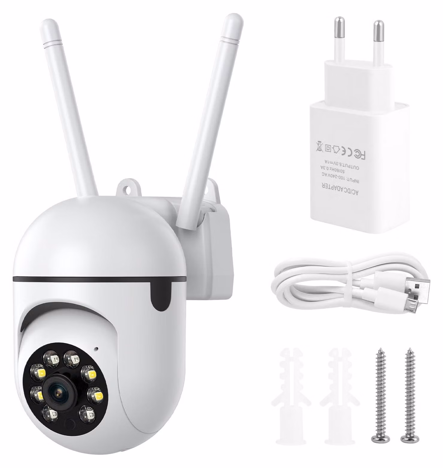 Telecamera di sorveglianza esterna 720P 1MP con rotazione a 360° e visione notturna a colori
